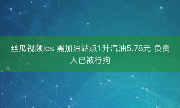 丝瓜视频ios 黑加油站点1升汽油5.78元 负责人已被行拘