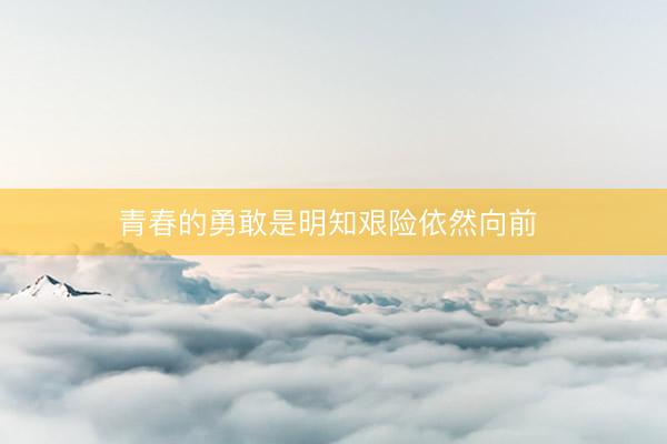 青春的勇敢是明知艰险依然向前 