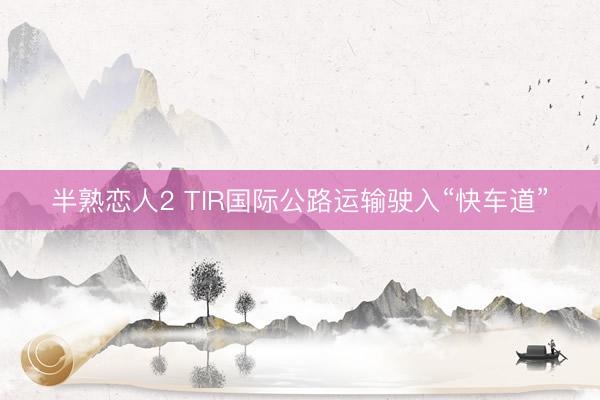半熟恋人2 TIR国际公路运输驶入“快车道”