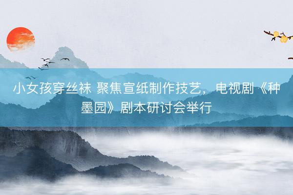 小女孩穿丝袜 聚焦宣纸制作技艺，电视剧《种墨园》剧本研讨会举行