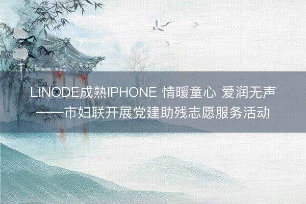 LINODE成熟IPHONE 情暖童心 爱润无声——市妇联开展党建助残志愿服务活动