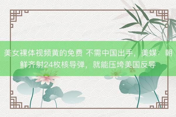 美女裸体视频黄的免费 不需中国出手，美媒：朝鲜齐射24枚核导弹，就能压垮美国反导