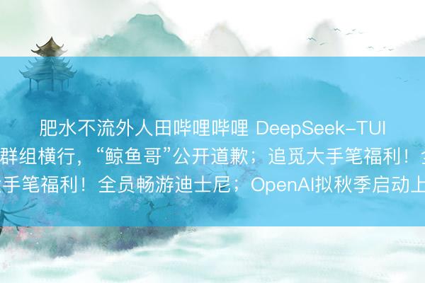 肥水不流外人田哔哩哔哩 DeepSeek-TUI创始人中国行翻车:冒名群组横行,“鲸鱼哥”公开道歉;追觅大手笔福利!全员畅游迪士尼;OpenAI拟秋季启动上市|Q资讯