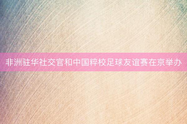 非洲驻华社交官和中国粹校足球友谊赛在京举办
