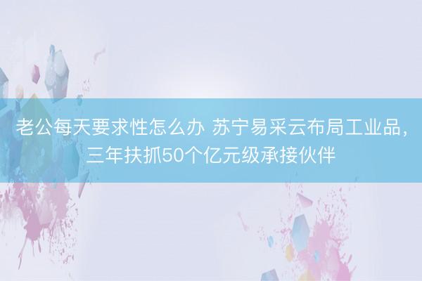 老公每天要求性怎么办 苏宁易采云布局工业品，三年扶抓50个亿元级承接伙伴