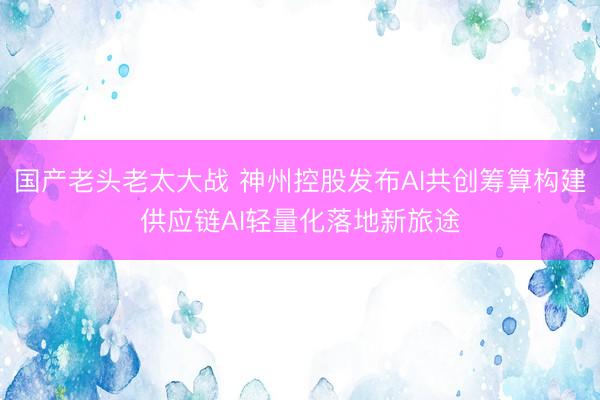 国产老头老太大战 神州控股发布AI共创筹算构建供应链AI轻量化落地新旅途