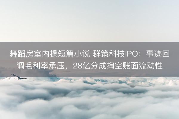 舞蹈房室内操短篇小说 群策科技IPO：事迹回调毛利率承压，28亿分成掏空账面流动性