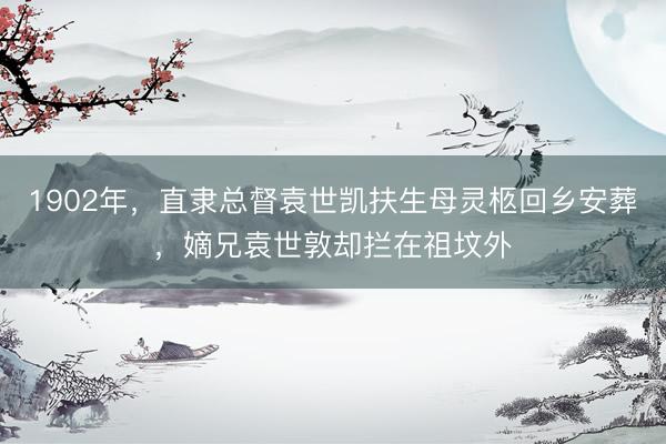 1902年，直隶总督袁世凯扶生母灵柩回乡安葬，嫡兄袁世敦却拦在祖坟外