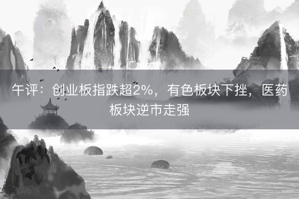 午评：创业板指跌超2%，有色板块下挫，医药板块逆市走强